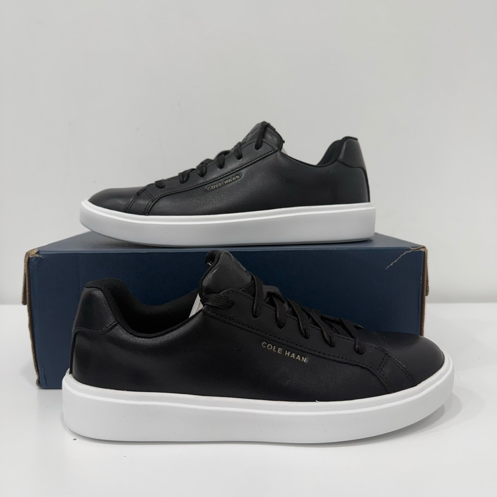 Cole Haan GC Daily Sneaker Lace Up W26650 Black And White Woman Size 8 B